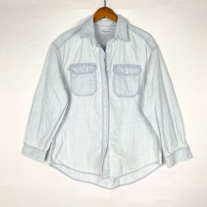 Alexa Chung for Madewell Oversized Denim Shirt in Dunklin Wash Size Medium